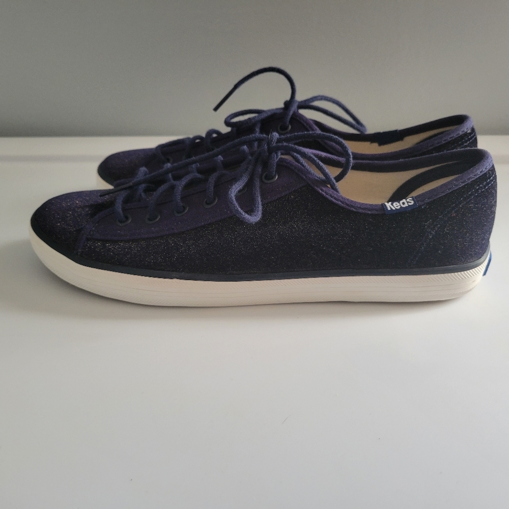 Navy Velour Keds - image 1